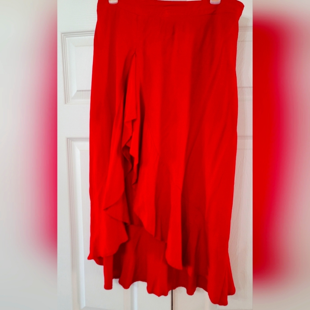 Red Flowy Skirt